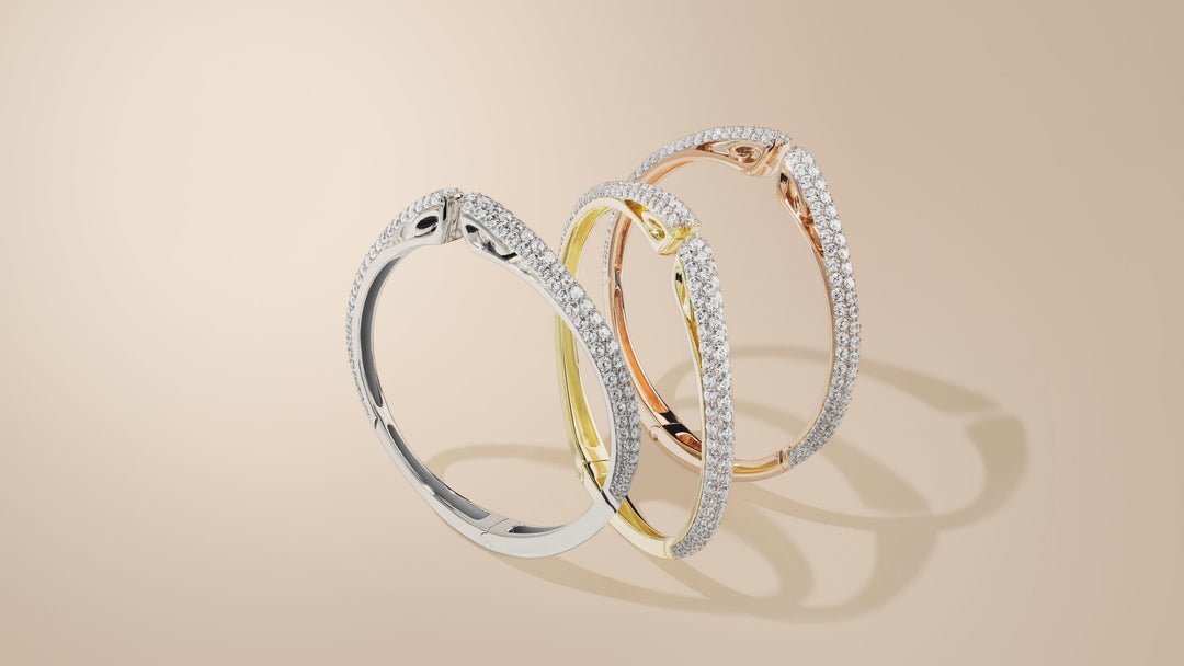 dazzling domed cuffs in 3 precious metal shades