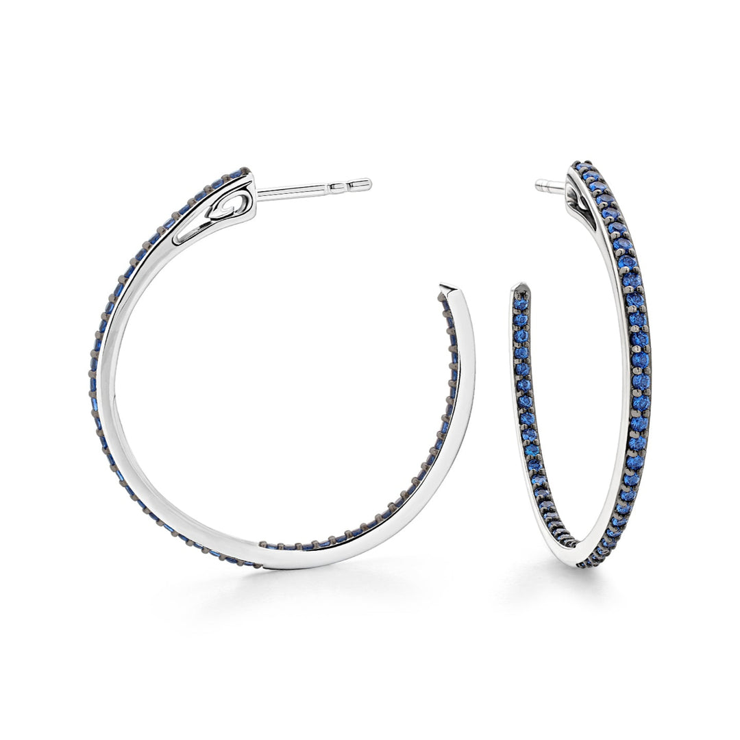silver blue pave medium hoop