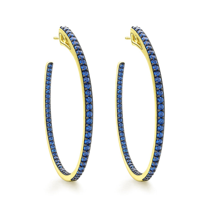 gold vermeil blue pave hoop