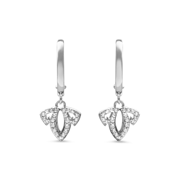 Tiara Pavé Charm Hoop Earring - Sterling Silver + CZ Blanc