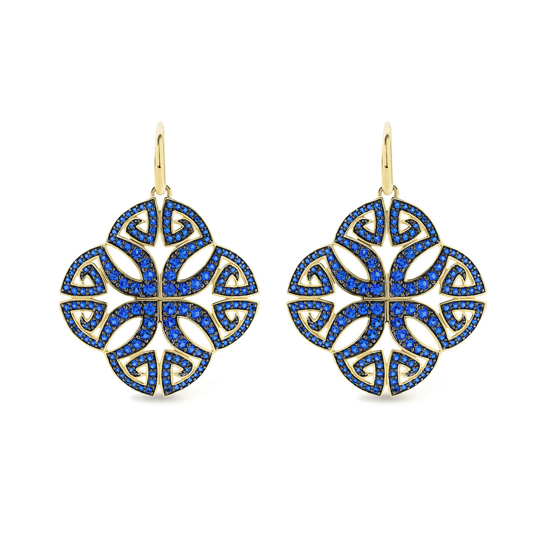 Soirée Pavé Earring - 18K Gold Vermeil + CZ Azure
