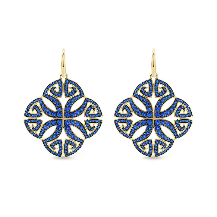Soirée Pavé Earring - 18K Gold Vermeil + CZ Azure
