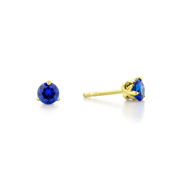 Promise Solitaire Stud 4.5mm - 18K Gold Vermeil + CZ Azure