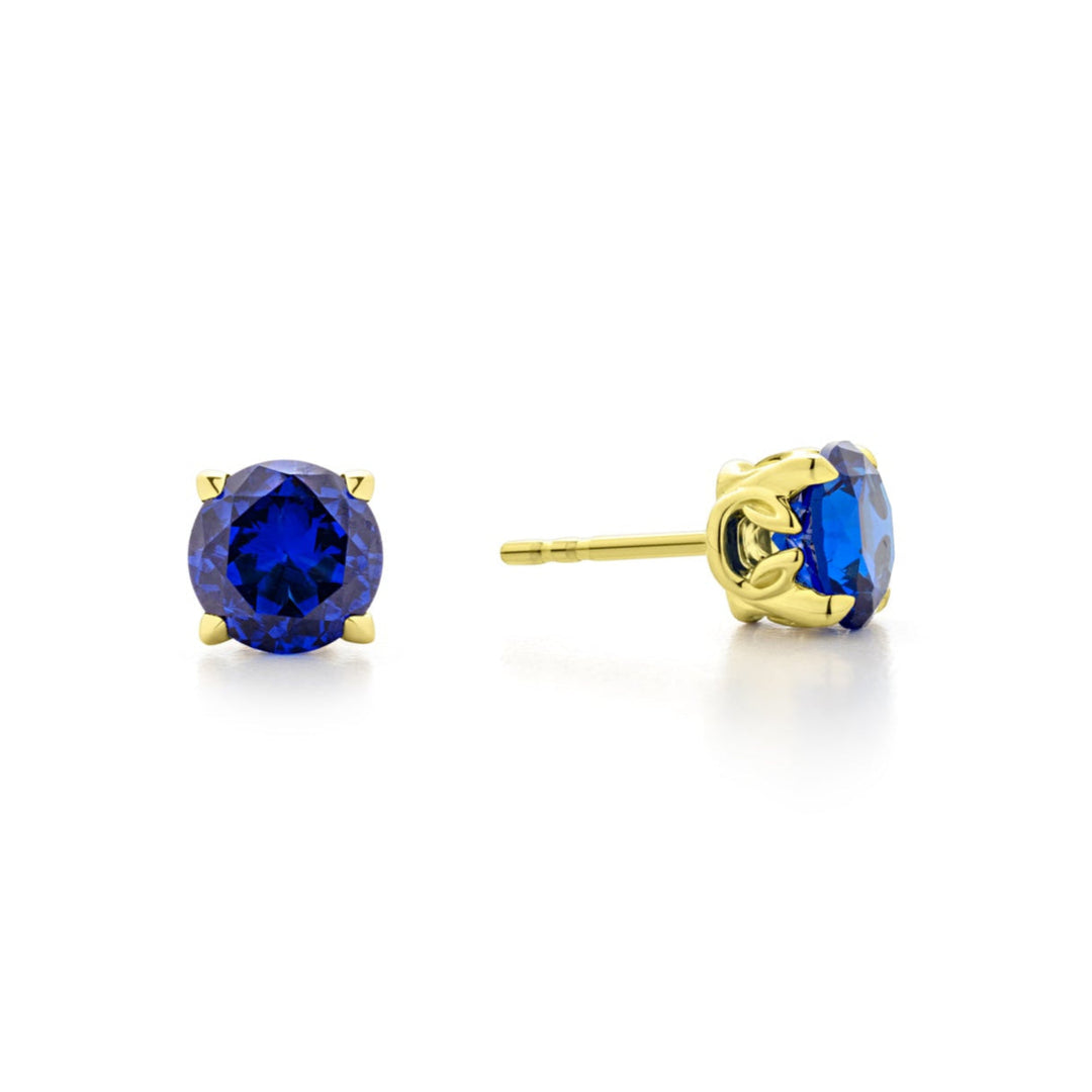 gold vermeil blue stud earring