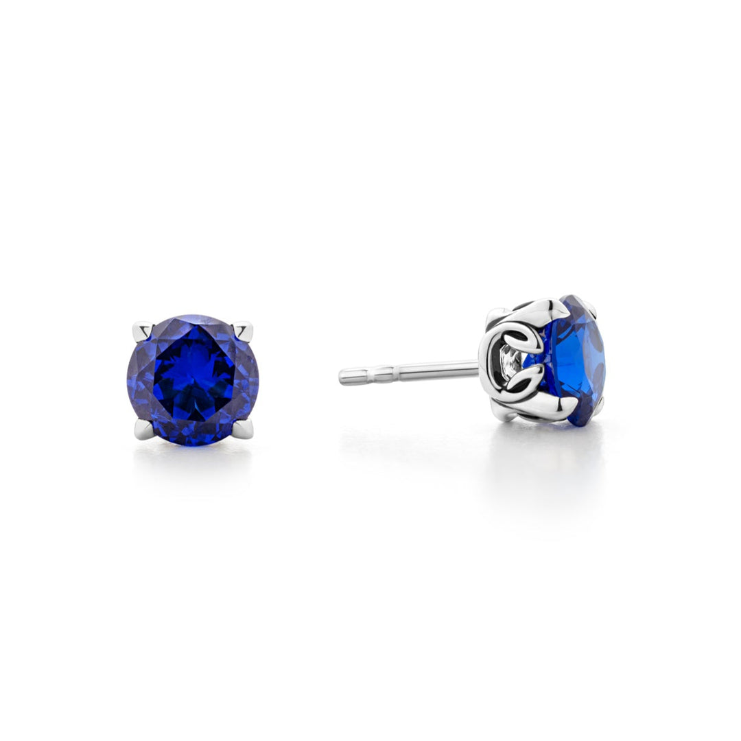blue faceted stud
