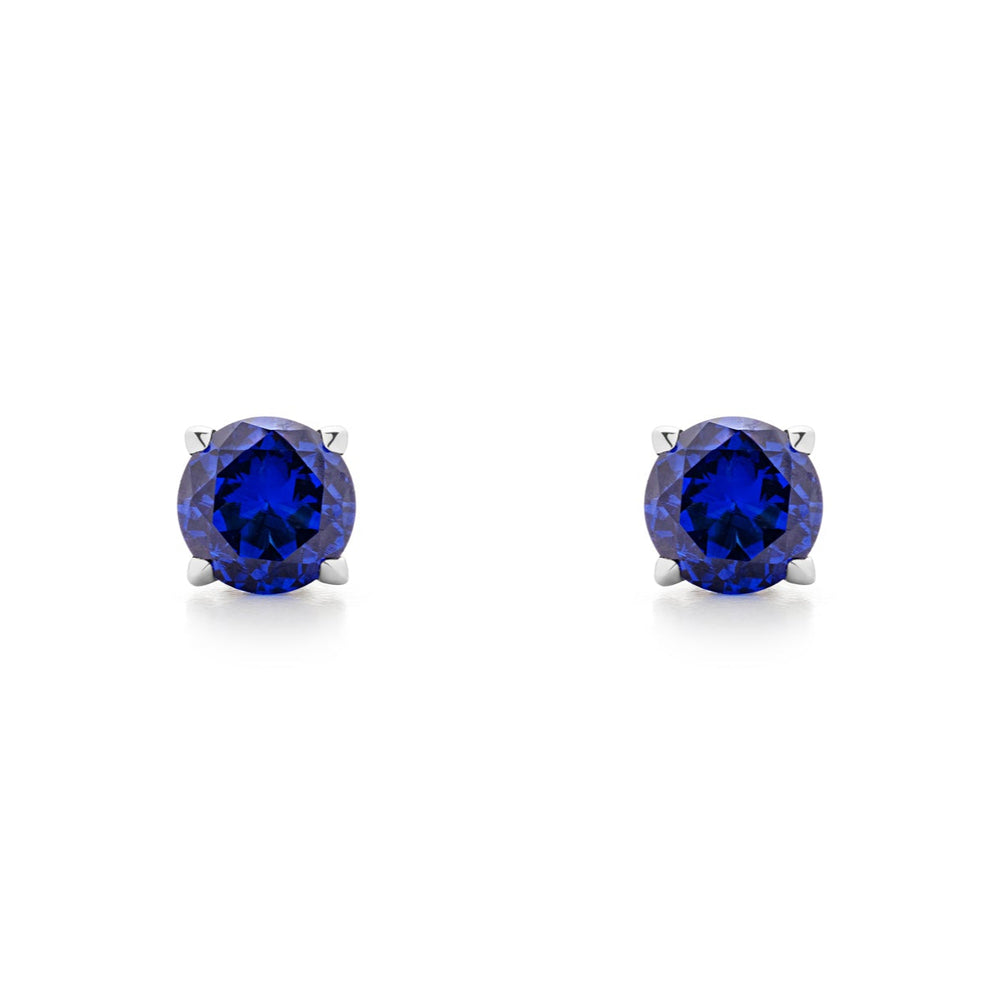 blue solitaire stud earring