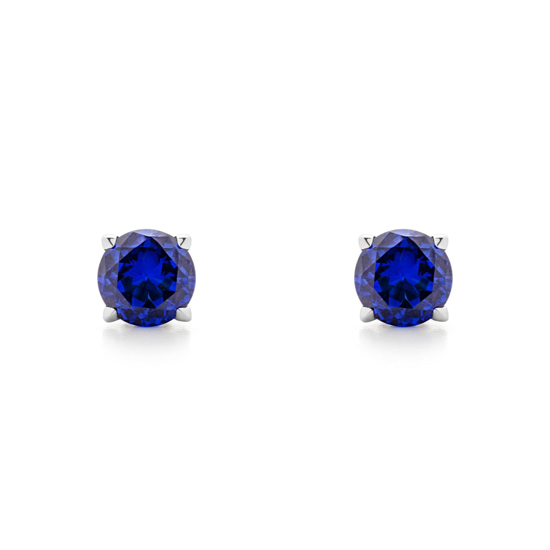 blue solitaire stud earring
