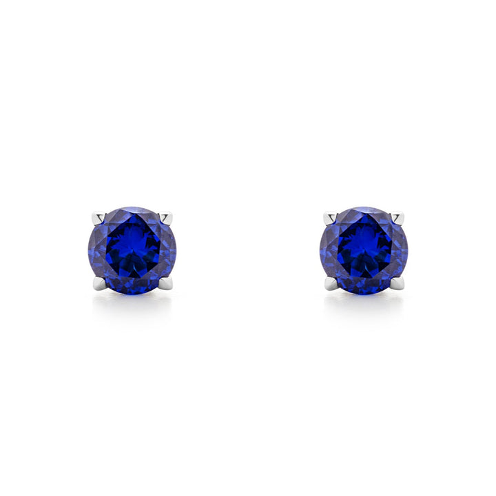 blue solitaire stud earring