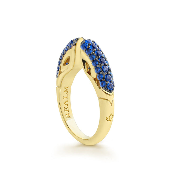 Spirit Pavé Stack Ring 5mm - 18K Gold Vermeil + CZ Azure