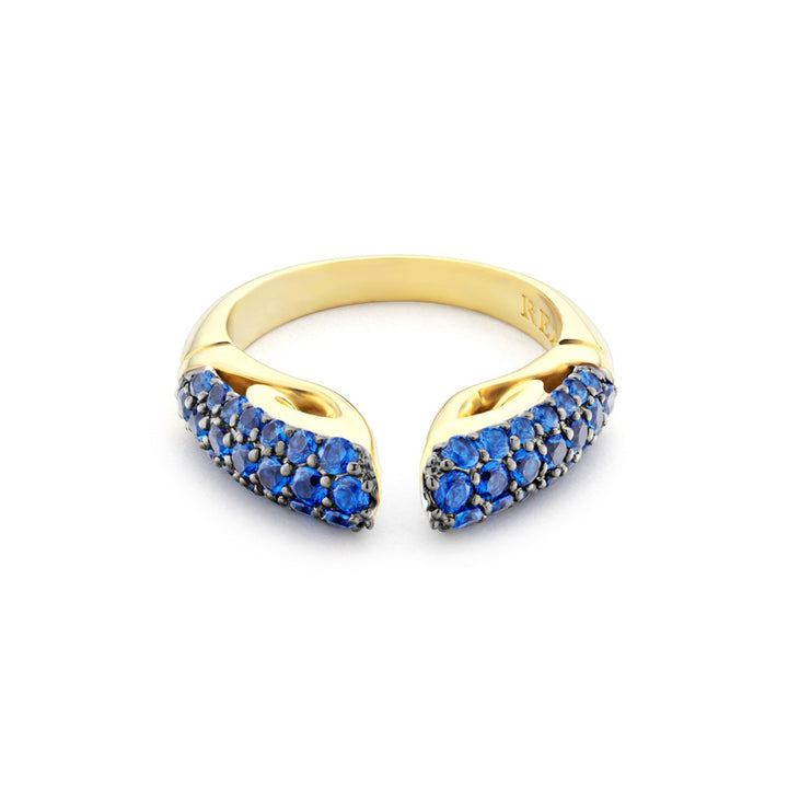 Spirit Pavé Stack Ring 5mm - 18K Gold Vermeil + CZ Azure