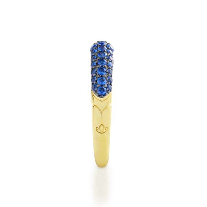 Spirit Pavé Stack Ring 5mm - 18K Gold Vermeil + CZ Azure