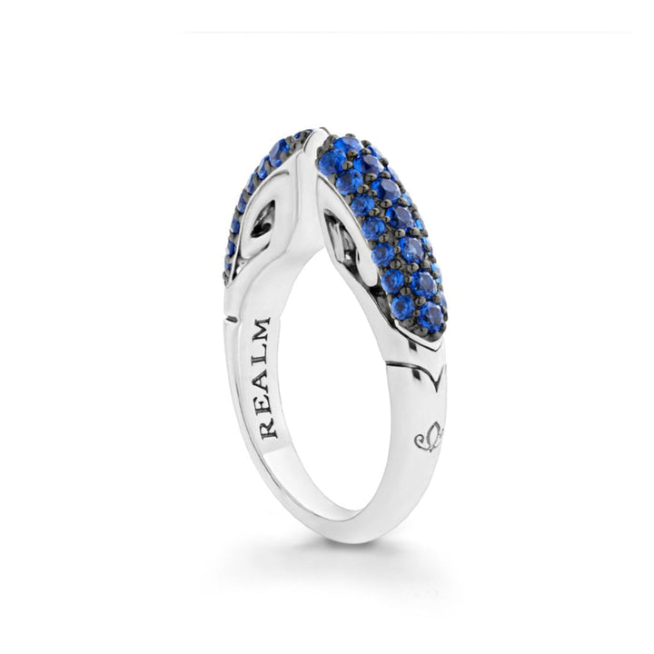 Spirit Pavé Stack Ring 5mm - Sterling Silver + CZ Azure
