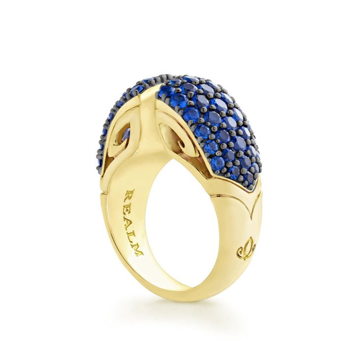 blue stone wide ring