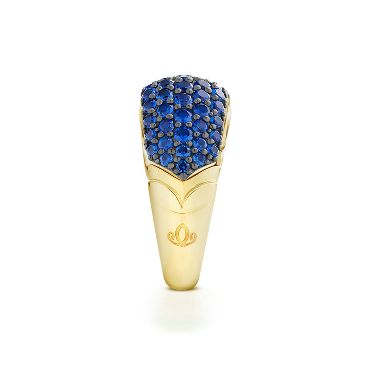 Spirit Pavé Stack Ring 13mm - 18K Gold Vermeil + CZ Azure