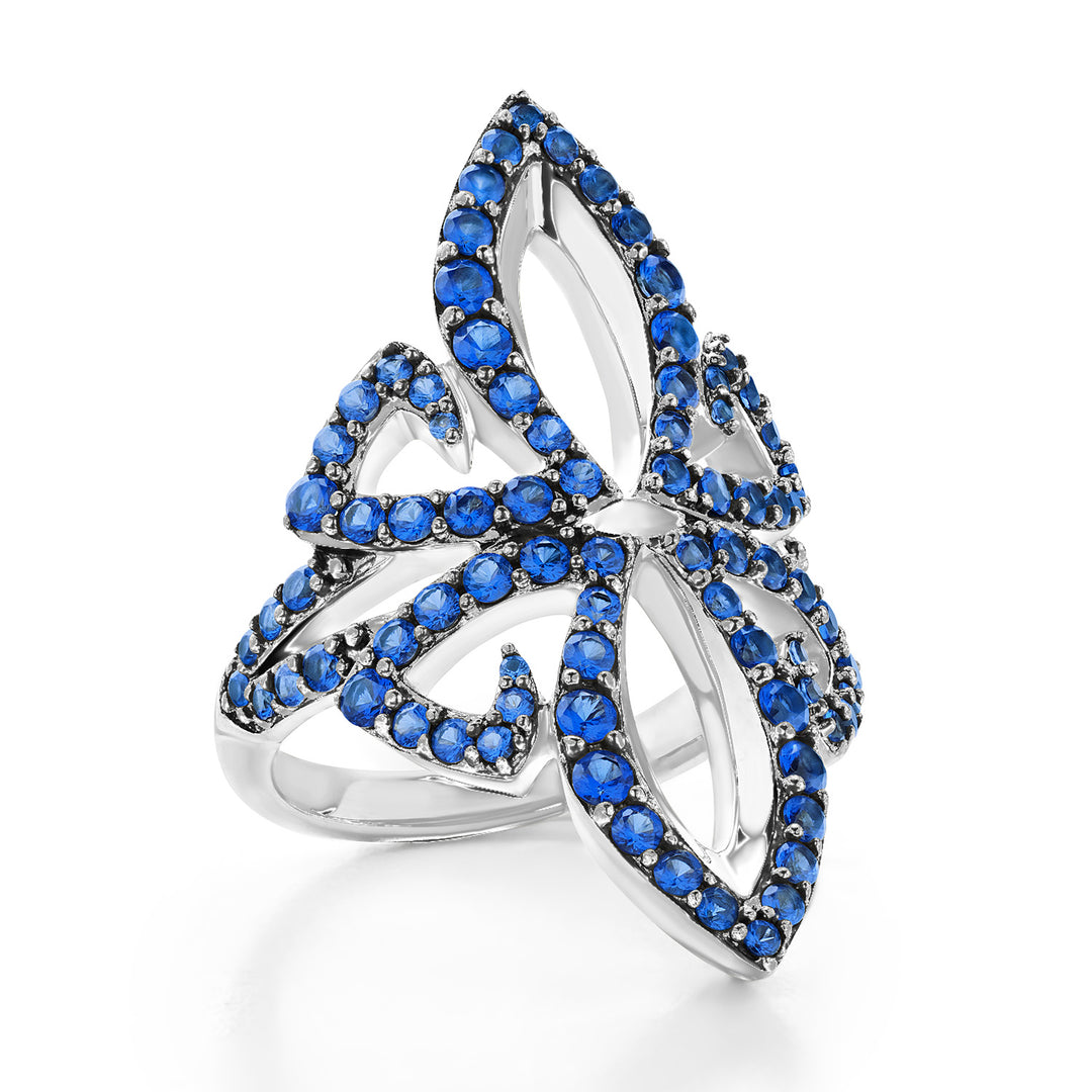 Gala Pavé Ring - Sterling Silver + CZ Azure