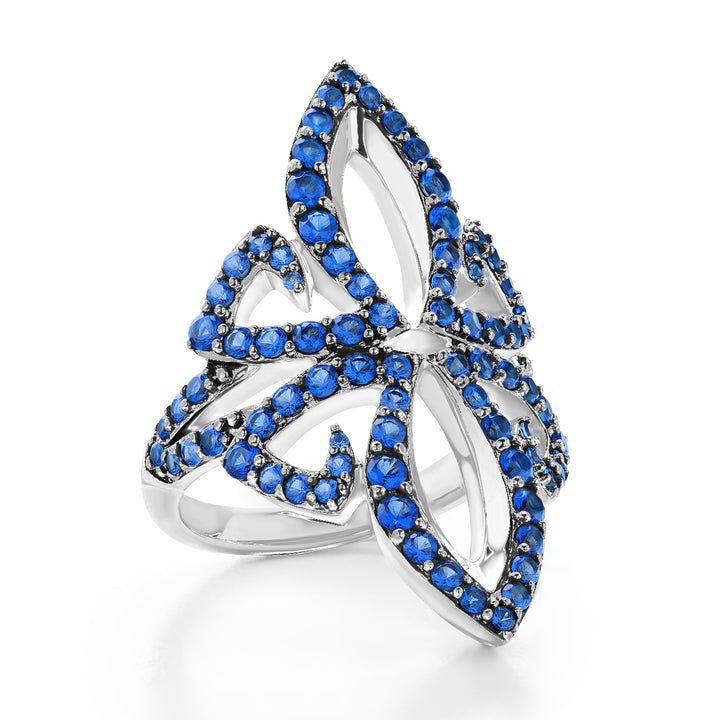 Gala Pavé Ring - Sterling Silver + CZ Azure
