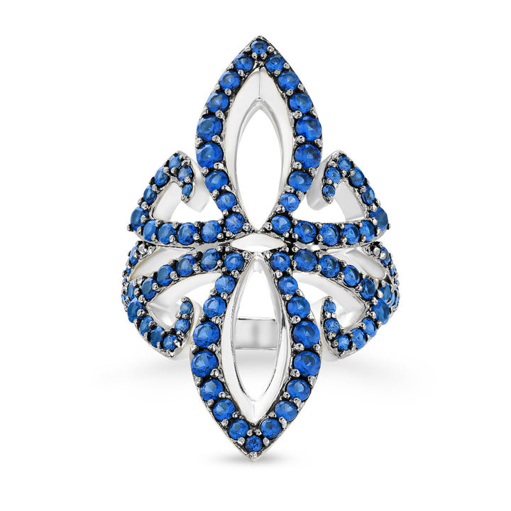 Gala Pavé Ring - Sterling Silver + CZ Azure