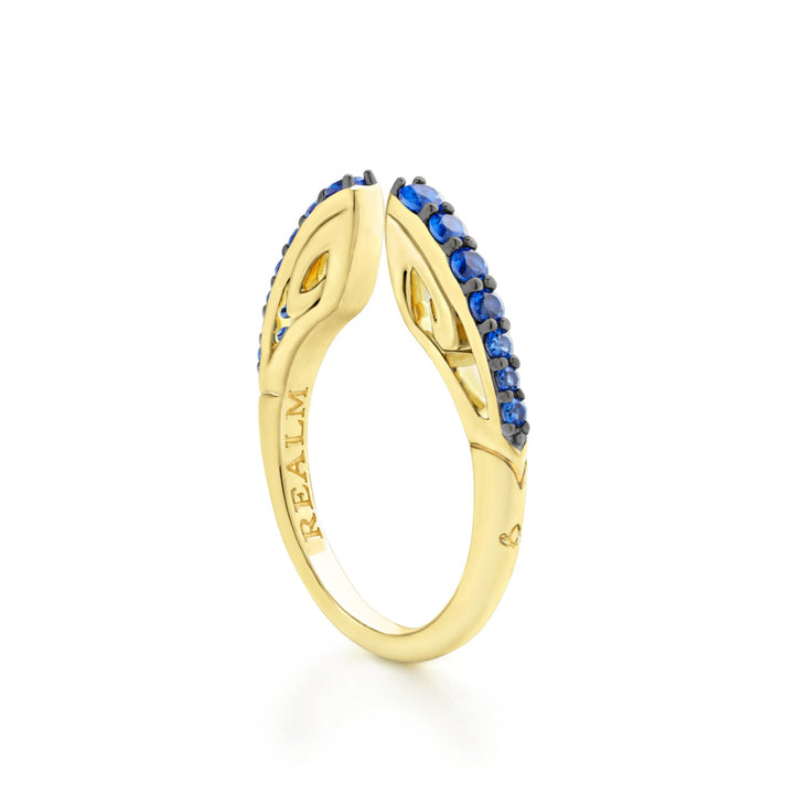 blue  faceted stack ring