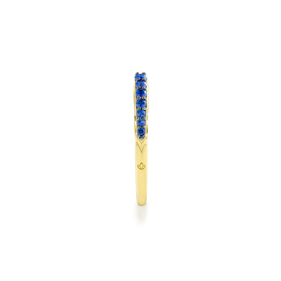 Spirit Pavé Stack Ring 2mm - 18K Gold Vermeil + CZ Azure