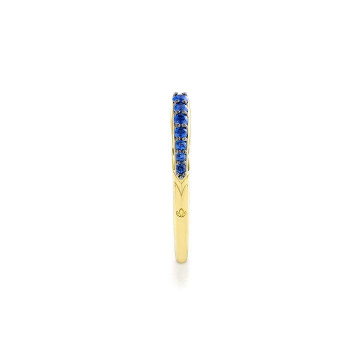 Spirit Pavé Stack Ring 2mm - 18K Gold Vermeil + CZ Azure