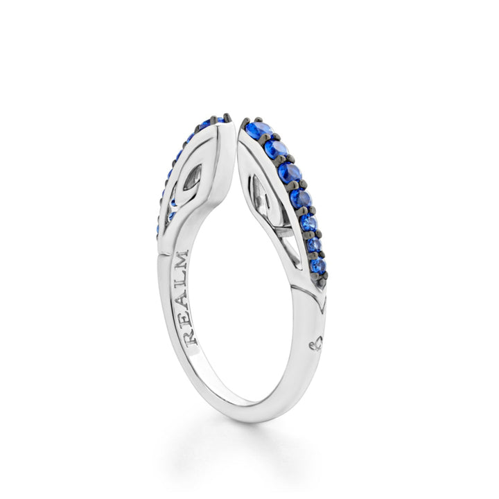 Spirit Pavé Stack Ring 2mm - Sterling Silver + CZ Azure
