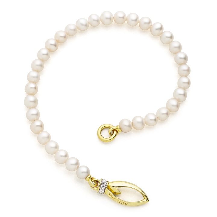 Everyday Pearl Bracelet - 18K Gold Vermeil + CZ Blanc