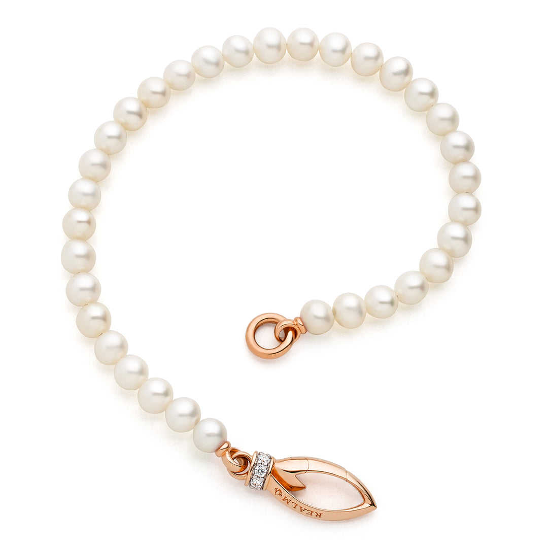 Everyday Pearl Bracelet - 18K Rose Gold Vermeil + CZ Blanc