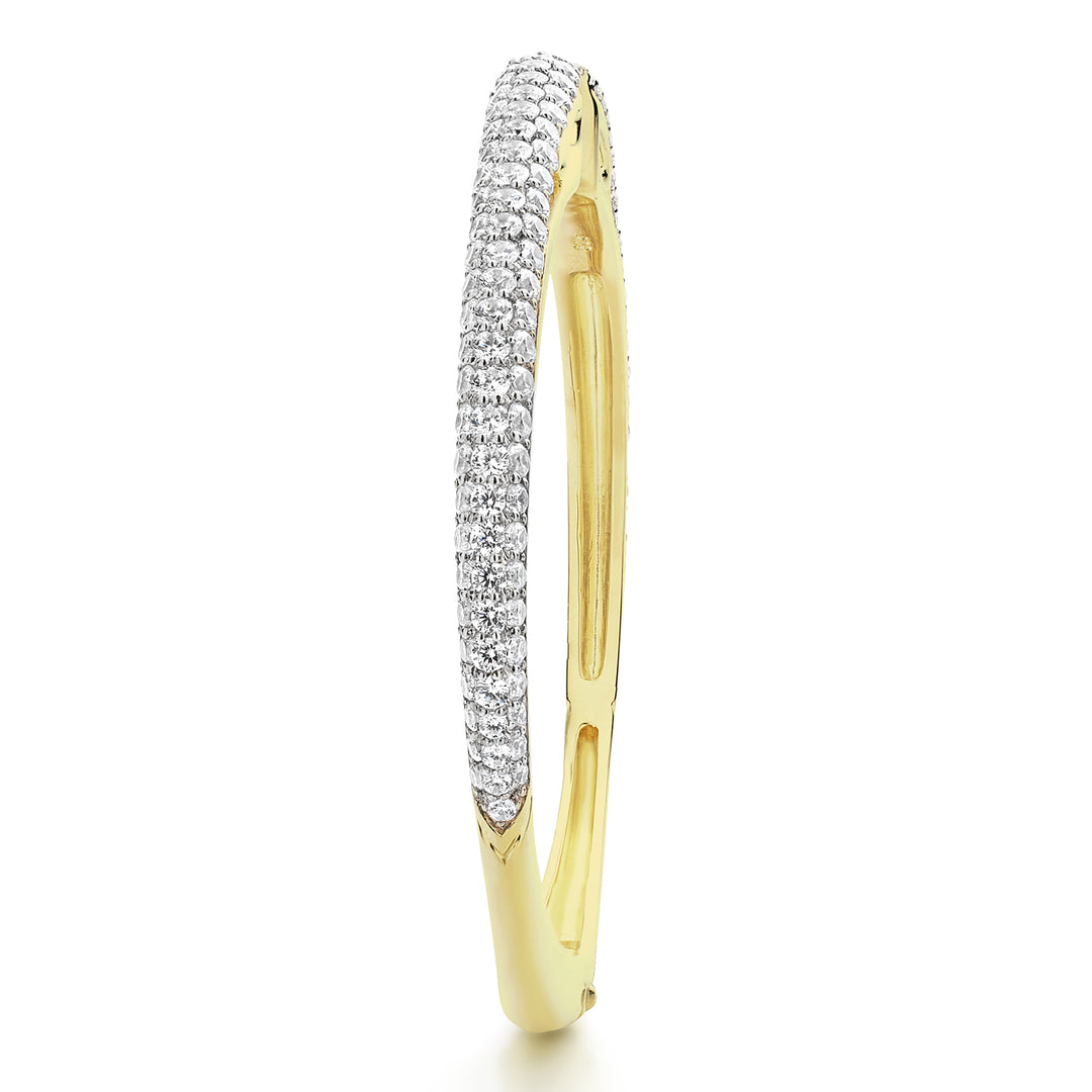 Side view of Spirit Pavé Cuff 5mm - 18K Gold Vermeil + CZ Blanc from REALM Fine + Fashion Jewelry