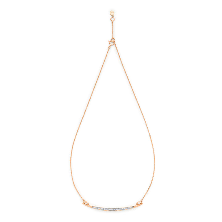 Crescent Pavé Necklace Large - 18K Rose Gold Vermeil + CZ Blanc
