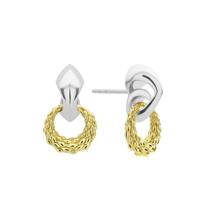 two tone drop earring