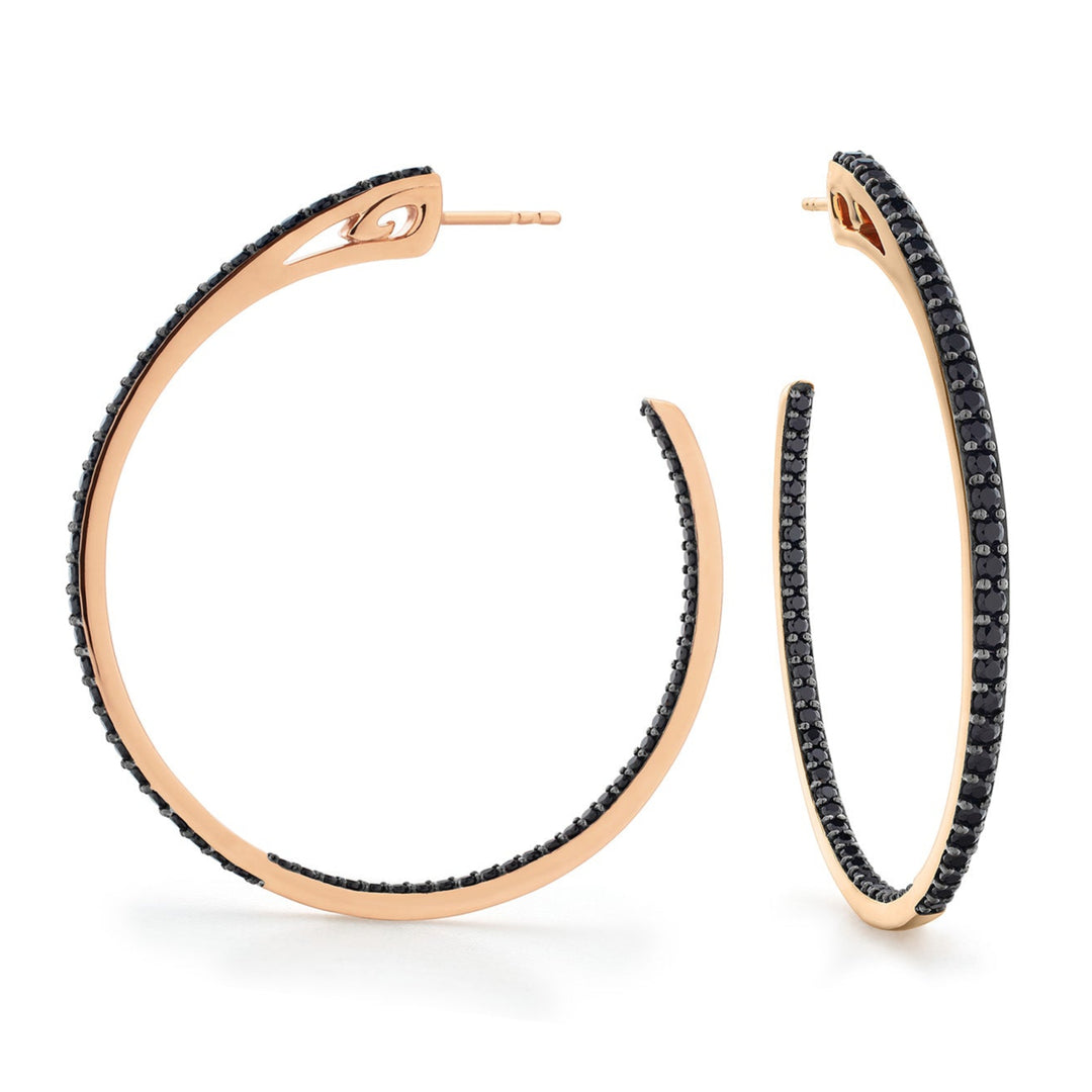 large rose gold pave hoop
