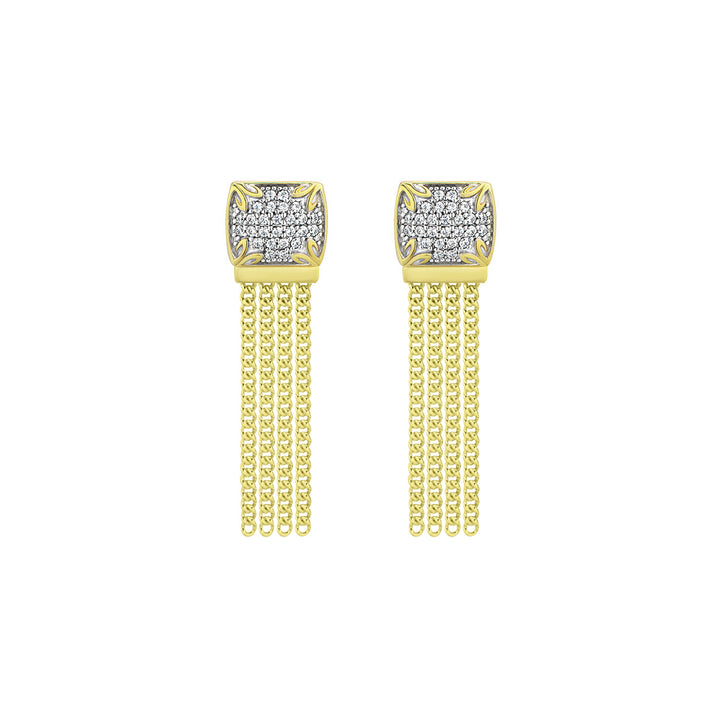 gold short pavé drop earring