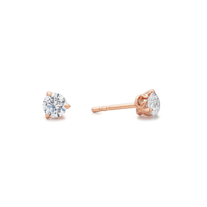 Promise Solitaire Stud 4.5mm - 18K Rose Gold Vermeil + CZ Blanc