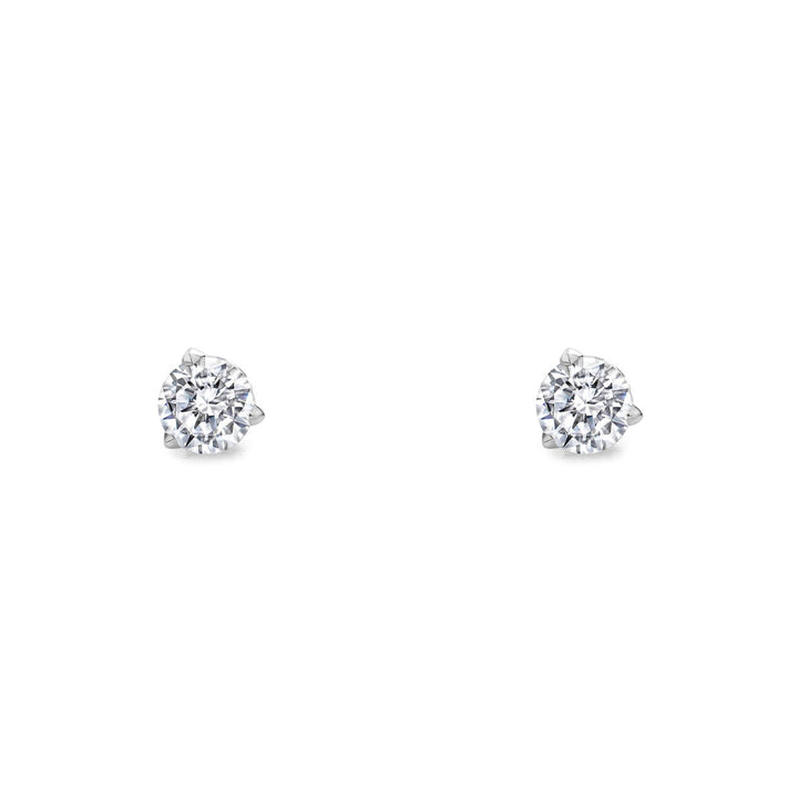 Promise Solitaire Stud 4.5mm - Sterling Silver + CZ Blanc