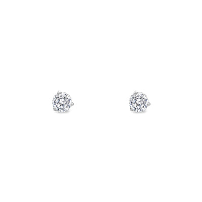 Promise Solitaire Stud 4.5mm - Sterling Silver + CZ Blanc