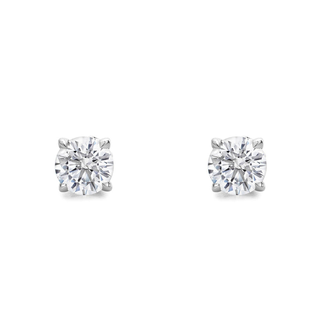 Promise Solitaire Stud 7mm - Sterling Silver + CZ Blanc