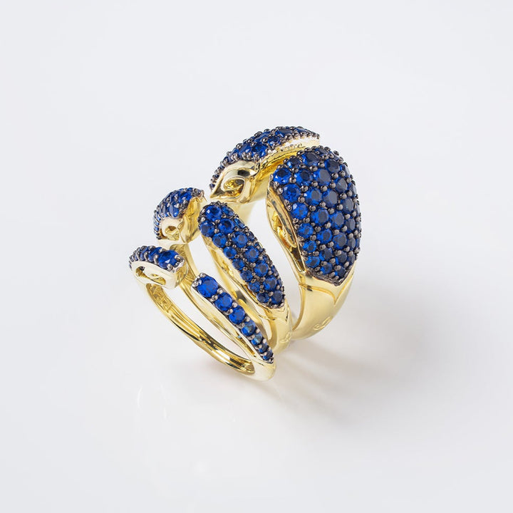 Spirit Pavé Stack Ring 5mm - 18K Gold Vermeil + CZ Azure