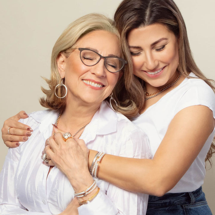 Portrait Pavé Hoop Earring 1.5" - Sterling Silver + CZ Blanc