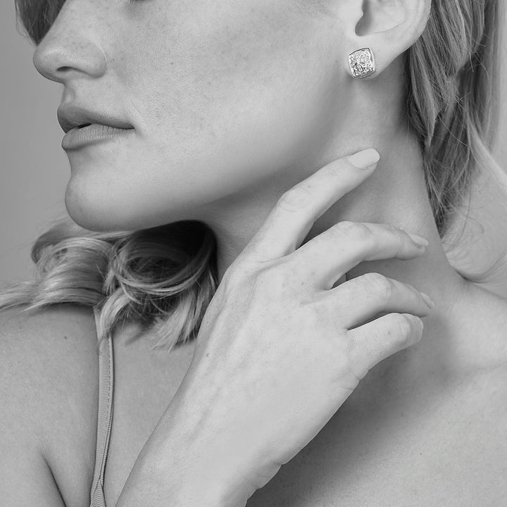 gold pave stud earrings