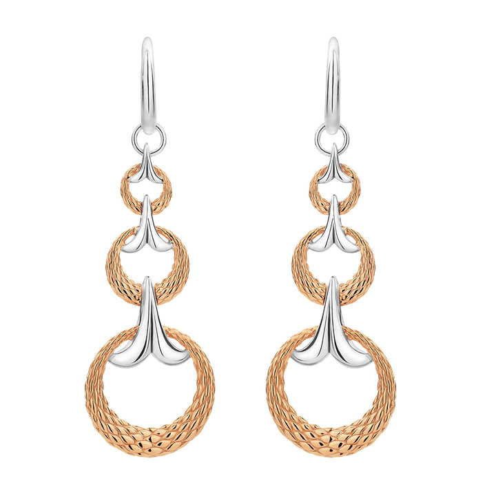 Swing Earring - Two Tone Rose + Silver