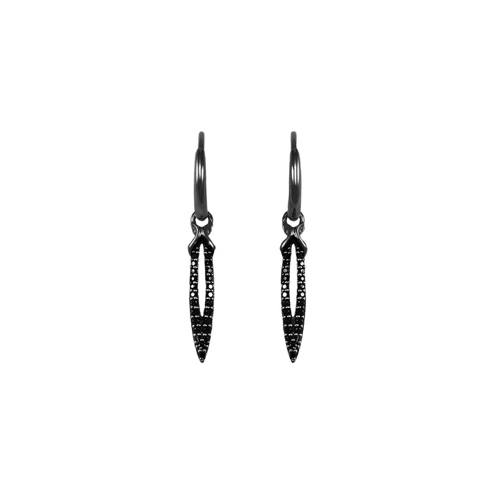 black ruthenium drop earrings