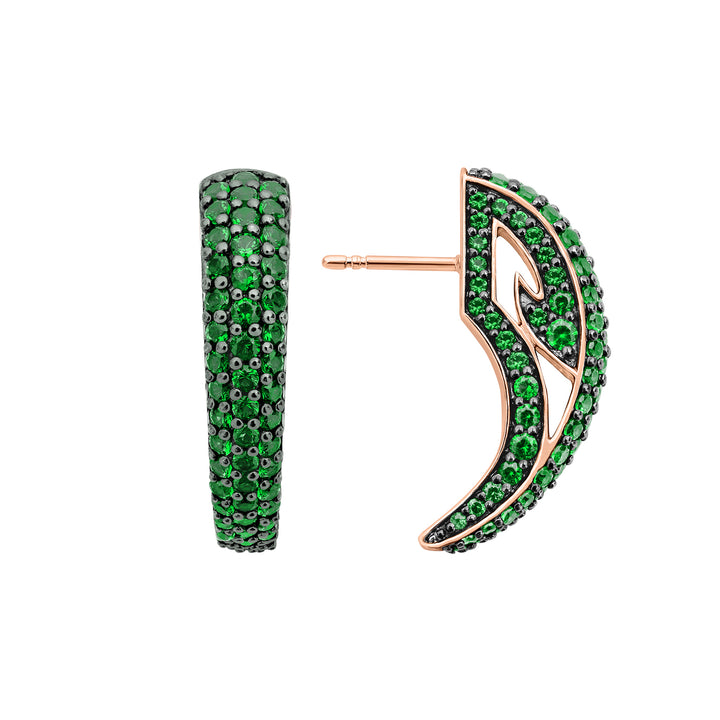 Talon Pavé Earring - 18K Gold Vermeil + CZ Vert