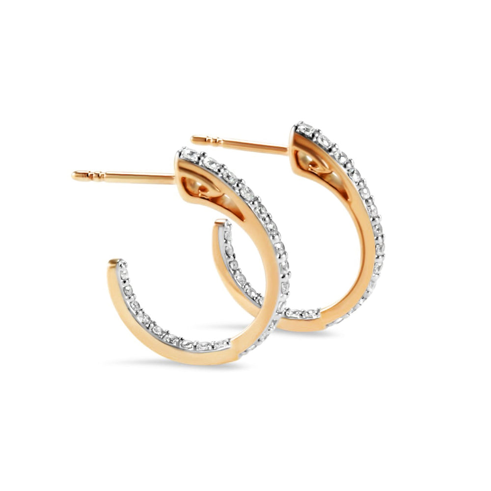 rose gold pave hoops