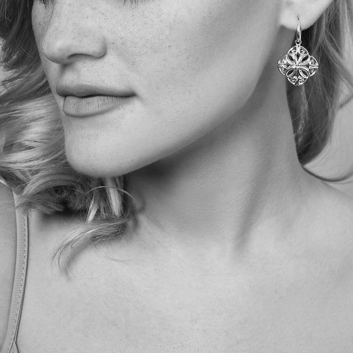 silver drop earrings