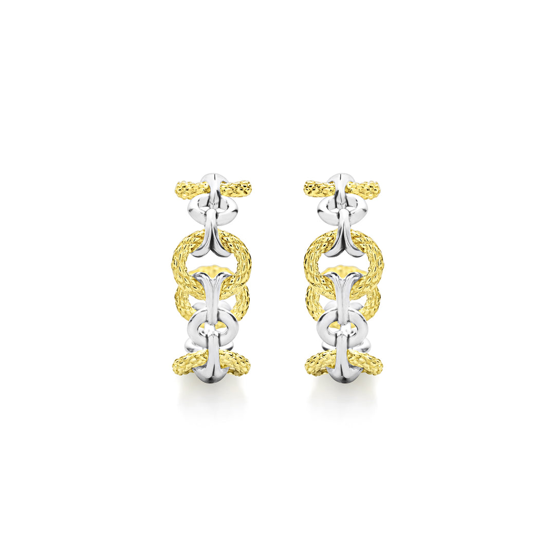 two tone hoop earrings