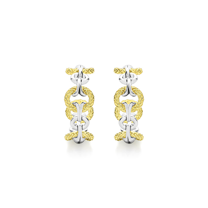 two tone hoop earrings