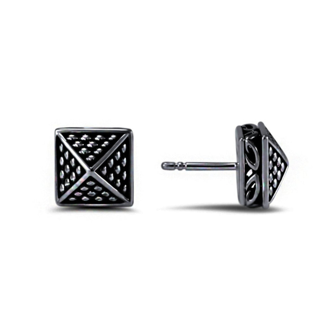 black ruthenium stud earrings