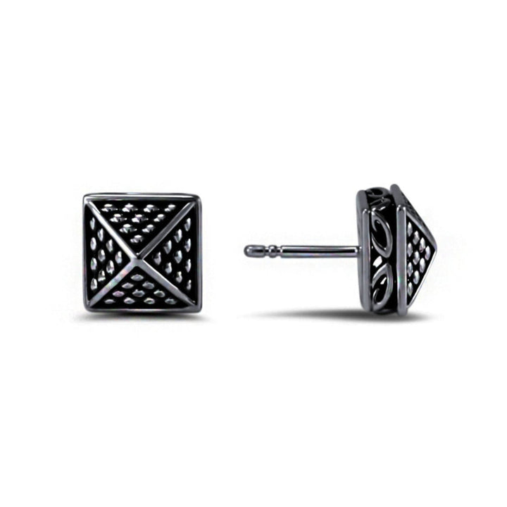 black ruthenium stud earrings