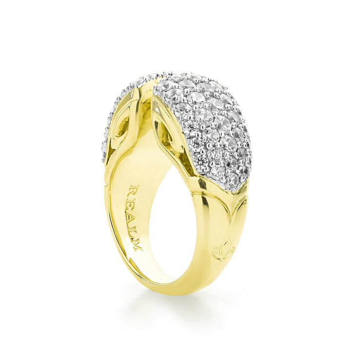 gold pave stack ring
