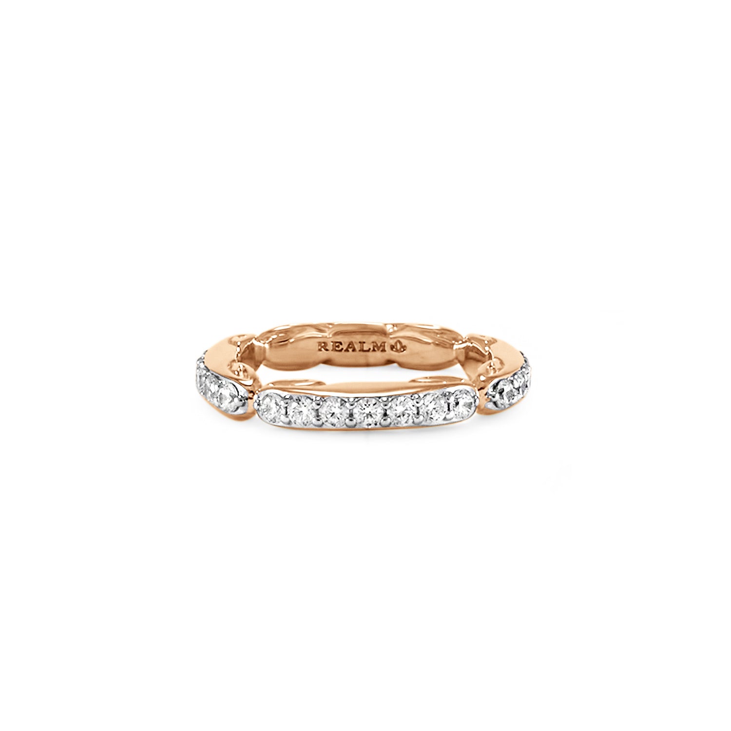 Rose Gold Pavé Stack Ring Affordable Rose Gold Ring REALM